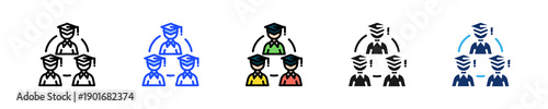 Student Connect Icon Collection With Multiple Styles