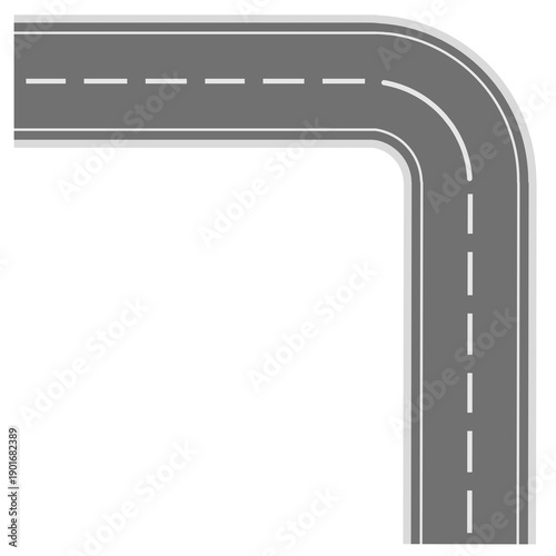 Fotografía Right angle road curve for urban street layout and city mapping
