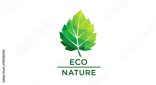 Geometric Leaf Illustration for Eco-Friendly Brands and Environmentally Conscious Designs.