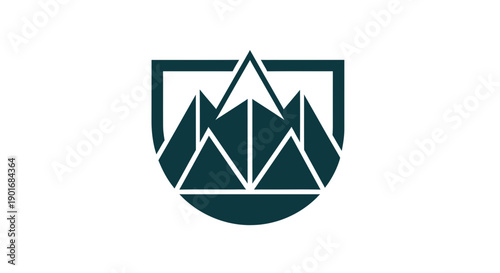 Geometric Mountain Logo Displaying A Contemporary Design With Abstract And Minimal Features