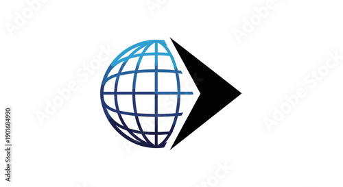 Global Expansion Concept Depicted Through A Visual Representation Of Arrow And Geosphere