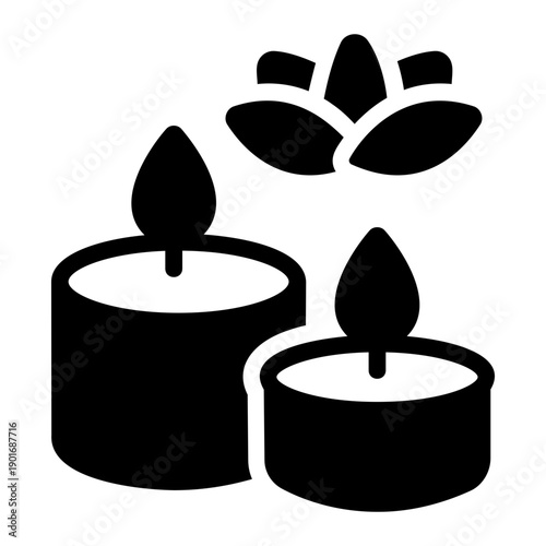 Aromatheraphy candle Solid icon