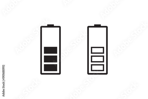 three strip battery icon , electrical icon
