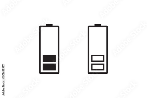 two strip battery icon , electrical icon