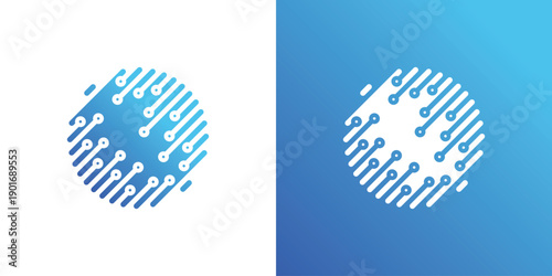 Dual meaning logo combining global and technology elements, symbolizing worldwide connectivity, digital innovation, advanced systems, and modern global technology solutions.