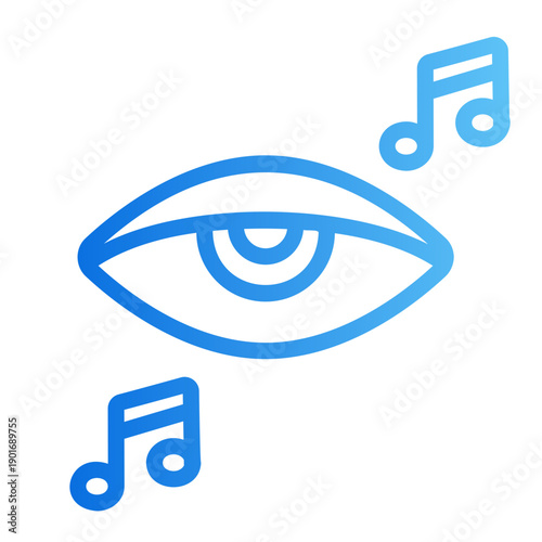 Calming music Line Gradient Icon