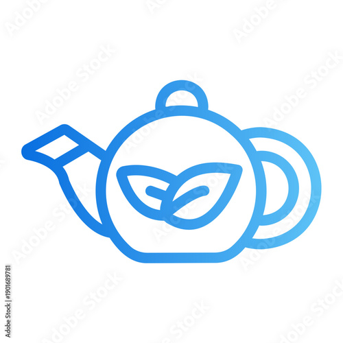 Herbal teapot Line Gradient Icon