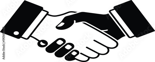 Business Handshake Symbol Illustration Representing Partnership, Agreement, Trust, Collaboration, and Professional Cooperation Concepts for Corporate, Legal, and Financial Design Use
