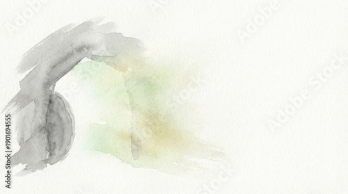 Easter Christ Jesus Watercolor Abstract Resurrection Cross spiritual religious background minimalist design with soft green and grey brushstrokes on textured paper for worship.