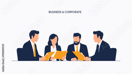 Business Meeting: Diverse Team Collaborating in Corporate Office