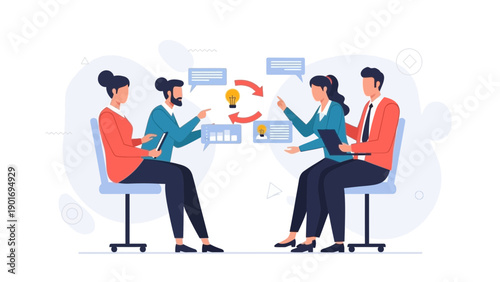 Business Team Collaboration Meeting Idea Generation