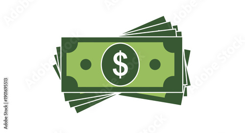 A stack of united states dollar bills green currency money icon