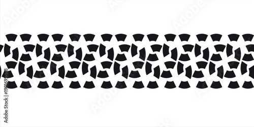 Monochromatic geometric repeating pattern ideal for decorative trim and modern graphic projects