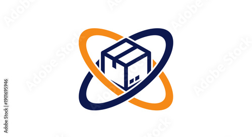 Global Shipping And Logistics Logo Representing Worldwide Delivery And Transportation