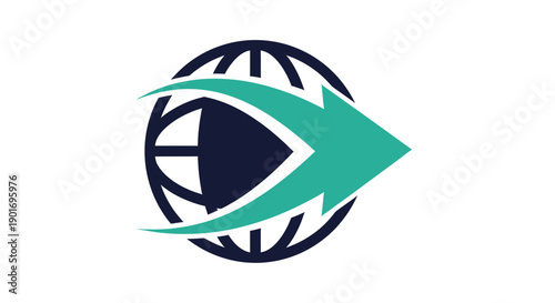Global Vision: A Modern Logo Depicting Worldwide Progress and Technological Expansion
