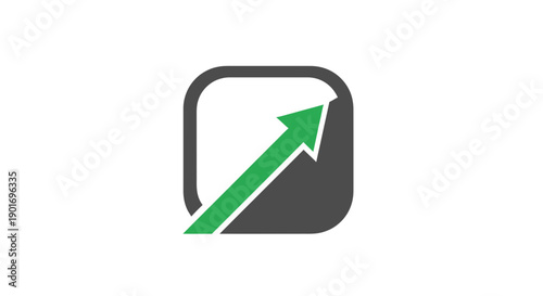 Green Arrow Symbolizing Upward Movement, Business Growth, and Positive Progressing Ahead