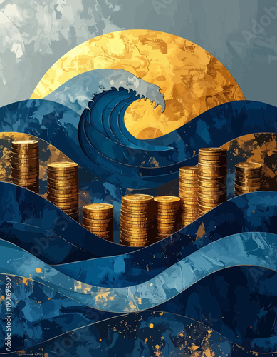 Golden Tides Await Financial Growth and Opportunity Abundance Prosperity Wealth