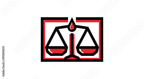 Graphic Illustration Depicting Justice Balance Legal System Flat Design Concept Art