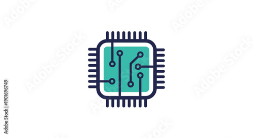 Graphic Representation of Modern Microchip Technology Depicting Digital Connectivity
