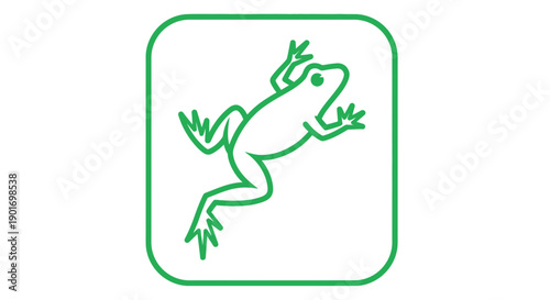 Green Frog Icon - Animal Symbol, Wildlife, Nature, Vector Graphic