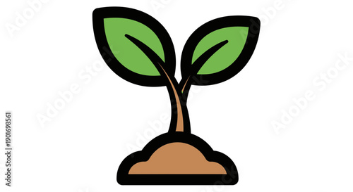Green seedling sprouting from soil, symbolizing growth and new beginnings.