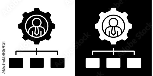 Management  Icon Set White Glyph Style Collection