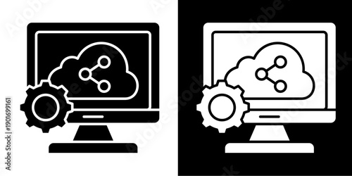 Share  Icon Set White Glyph Style Collection