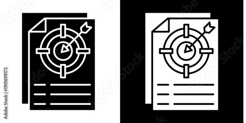 Target  Icon Set White Glyph Style Collection