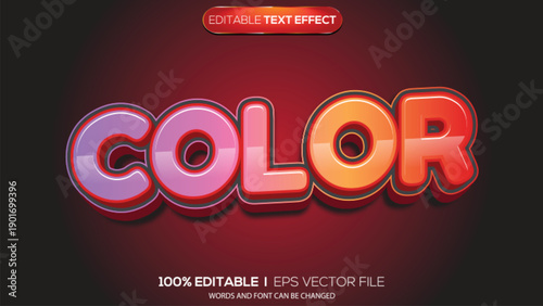 3d text effect color theme