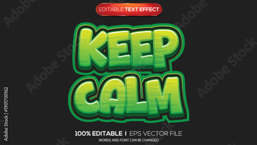 3d text effect keep calm theme