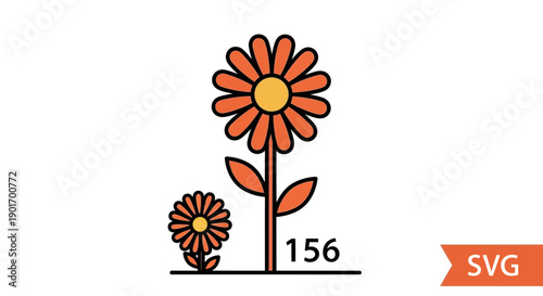 Small and Large Flowers Growing Side by Side, Growth Concept