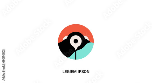 Modern Abstract Bird and Location Pin Logo Design on Isolated White Background