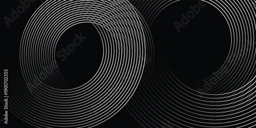 Abstract glowing white geometric lines on dark background. Modern shiny blue rounded square lines pattern. Futuristic technology concept. VECTOR ILLUSTRATION EPS10