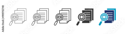 audit monitoring icon set consisting of multiple styles vector illustration