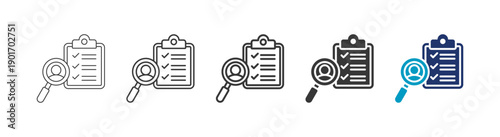 audit findings icon set consisting of multiple styles vector illustration