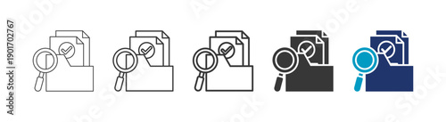 audit records icon set consisting of multiple styles vector illustration