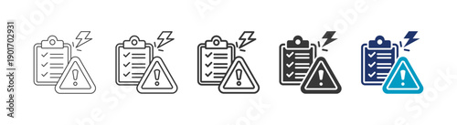 risk assessment icon set consisting of multiple styles vector illustration