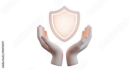 Wallpaper Mural Hands holding a glowing shield icon, symbolizing protection and security isolated on transparent background Torontodigital.ca