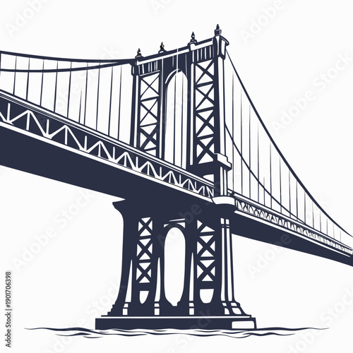 A detailed illustration of the iconic golden gate bridge in san francisco