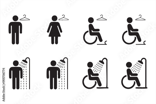 Accessibility Compliance Restroom Icons for Architecture