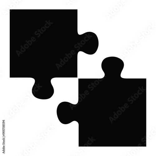 Black Puzzle Pieces Connecting Together.