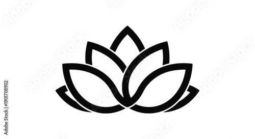 Elegant black lotus flower symbol representing peace and serenity