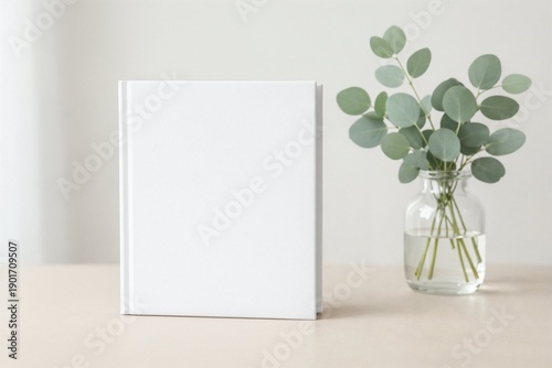 Book Cover Mockup for Professional Publishing Presentation with Eucalyptus