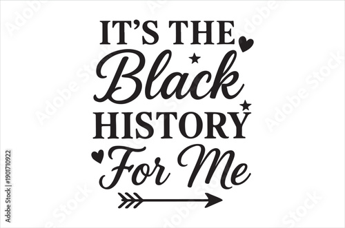 A typographic design celebrating black history with hearts and an arrow