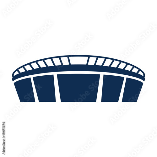 Stadium exterior icon, sports venue architecture, tournament event marketing graphic, ticket booth location map, hospitality session signage vector design