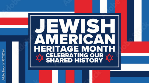 Jewish American Heritage Month Vector Banner. Celebrating Our Shared History Design. Star of David Holiday Graphic.