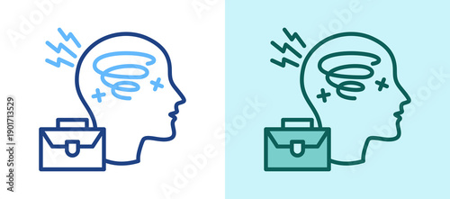 Work Anxiety whitegreen icon