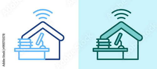 Remote Work whitegreen icon