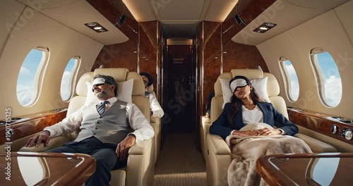 Wallpaper Mural Private Jet Interior with Passengers. Torontodigital.ca