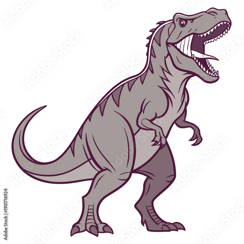 Gray dinosaur growling with sharp teeth and claws dinosaur growling dinosaur